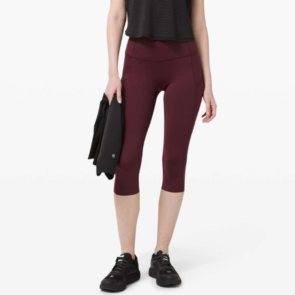 Lululemon Fast & Free Crop II 19” *Non Reflective Legging W6BCUS Size 2 Cassis